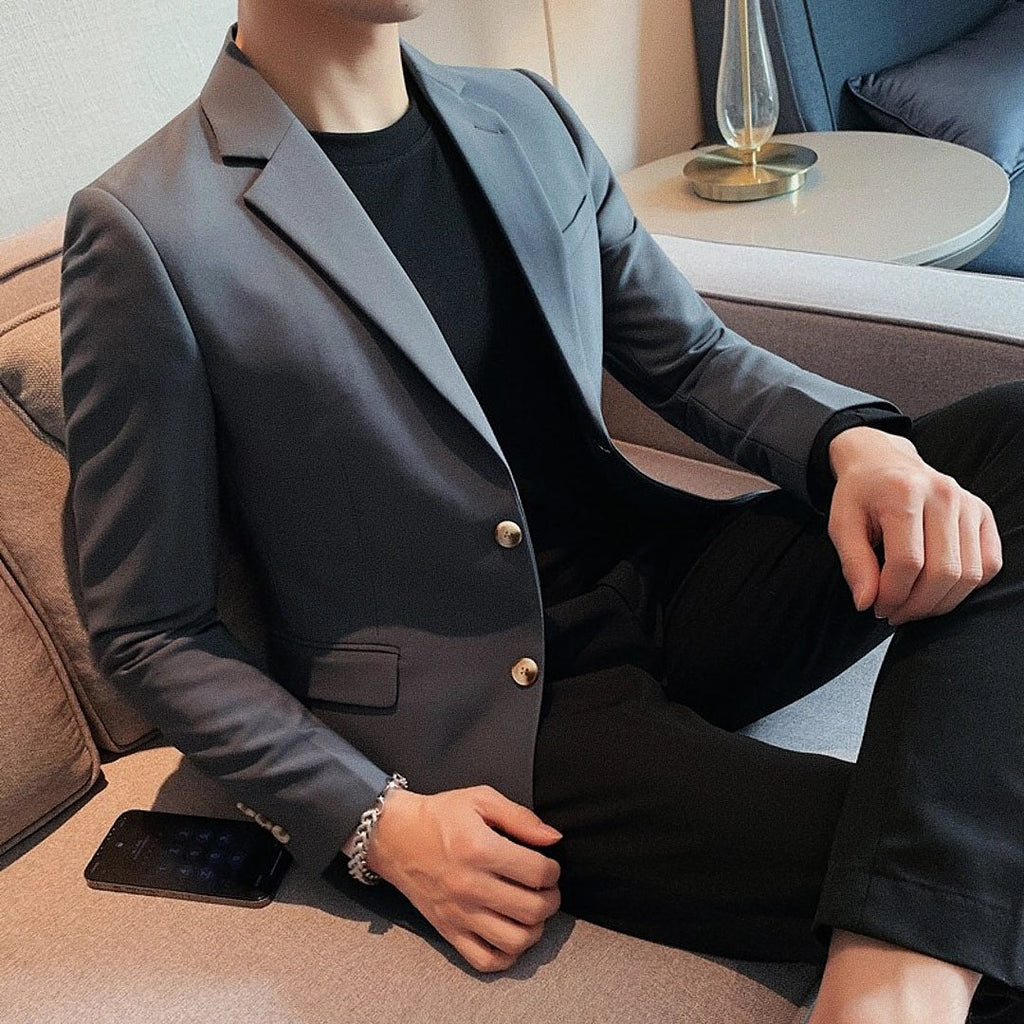 Men's Slim Fit Blazer Smart Casual Lining Silk | Relvorn