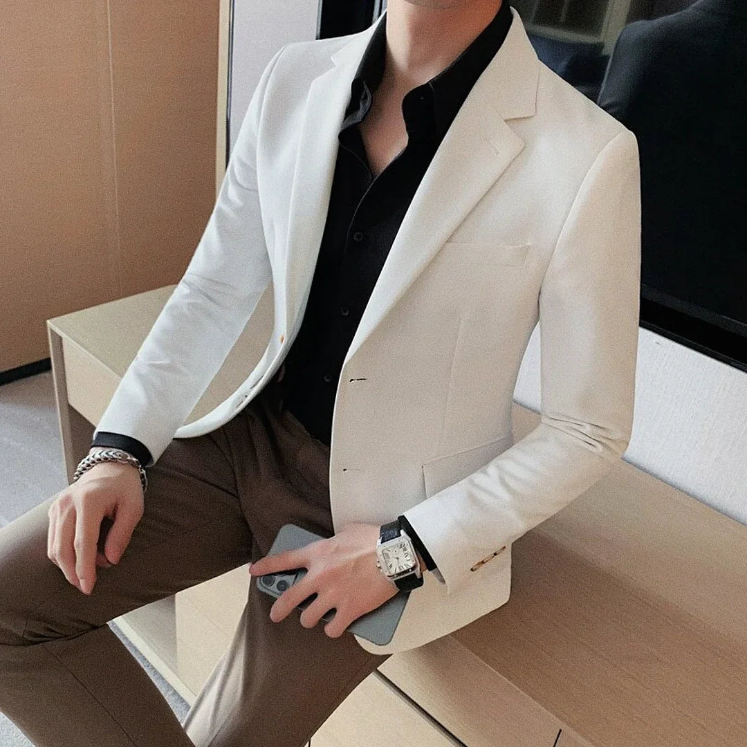 Men's Slim Fit Blazer Smart Casual Lining Silk | Relvorn