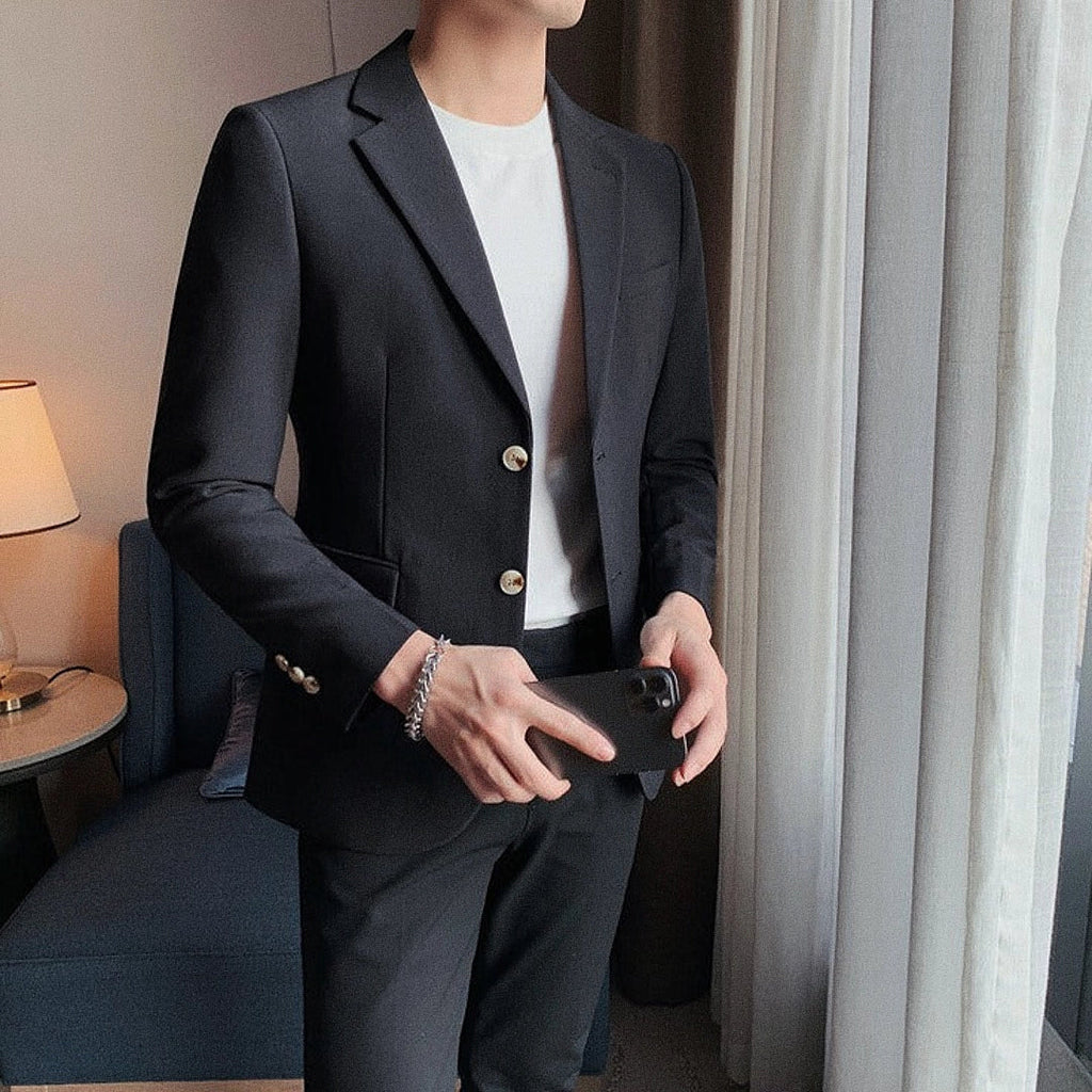 Men's Slim Fit Blazer Smart Casual Lining Silk | Relvorn
