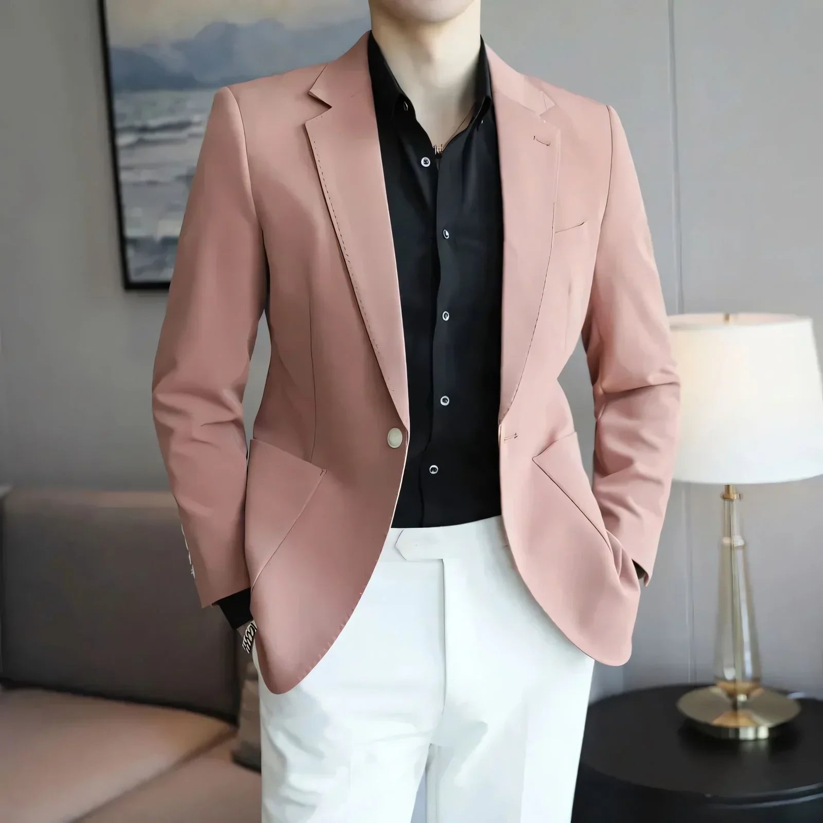 Men's Slim Fit Blazer Vergast with Notch Lapel | Relvorn