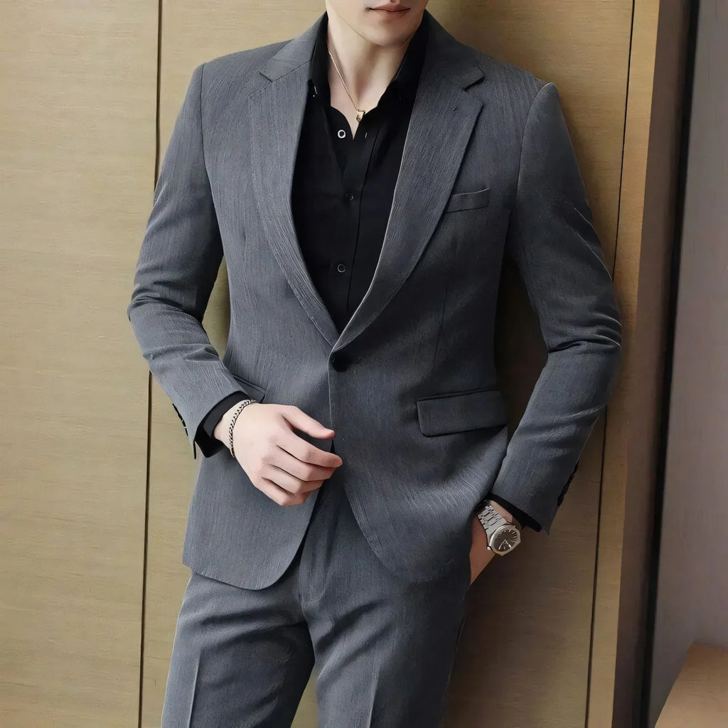 Men's Slim Fit Blazer Vergast with Notch Lapel | Relvorn