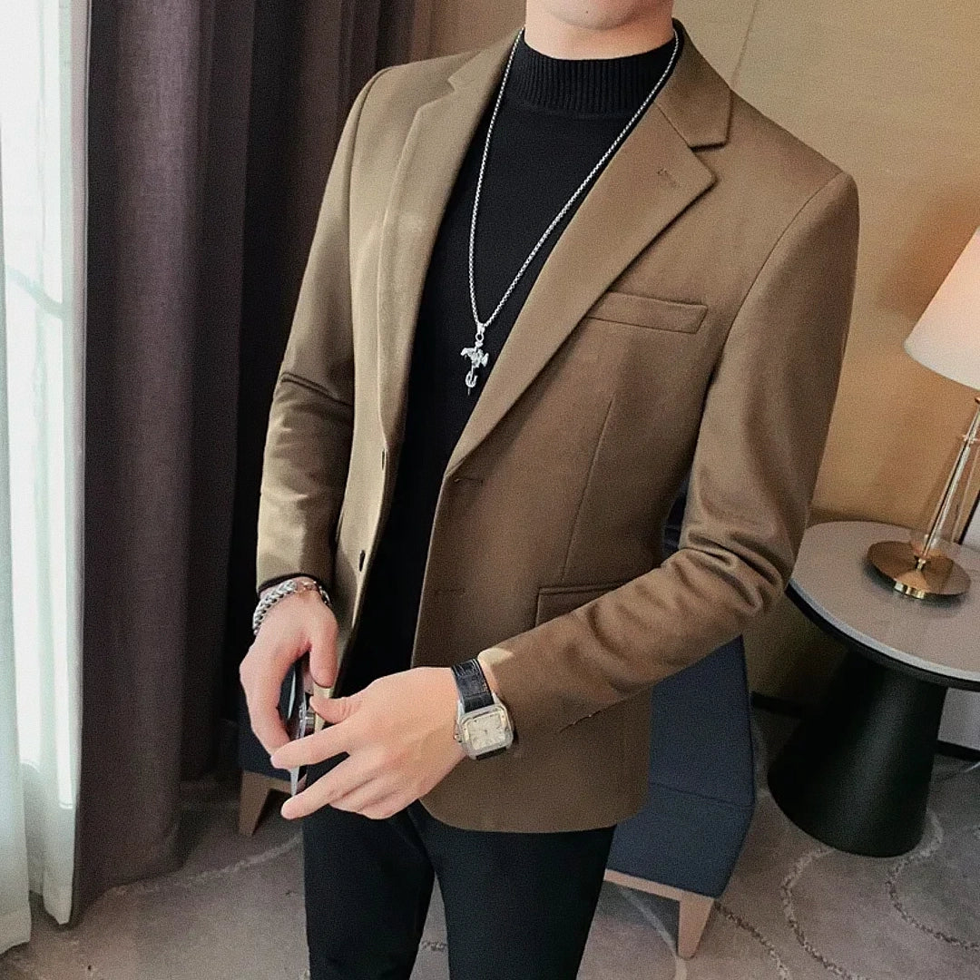 Men's Blazer With Notch Lapel Relaxed Fit | Relvorn