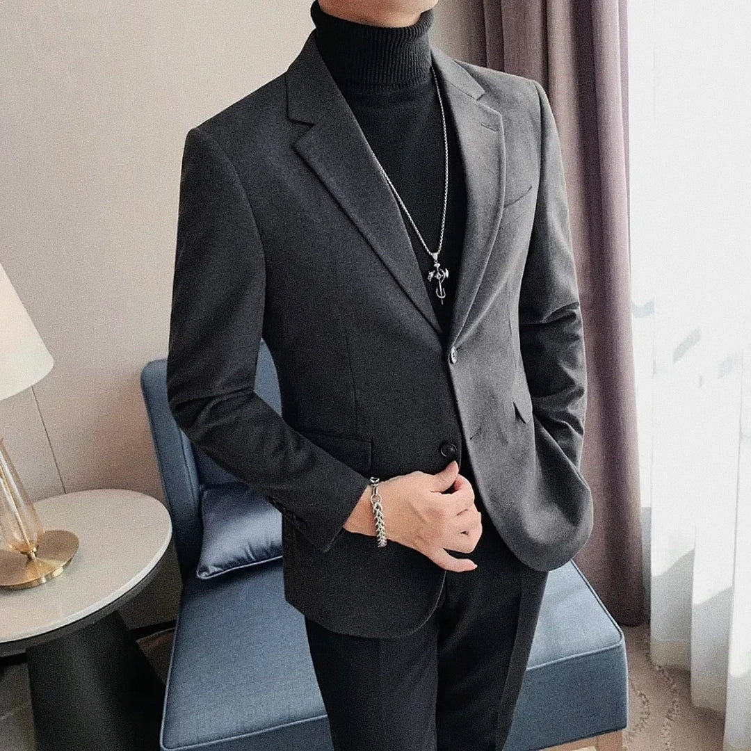 Men's Blazer With Notch Lapel Relaxed Fit | Relvorn