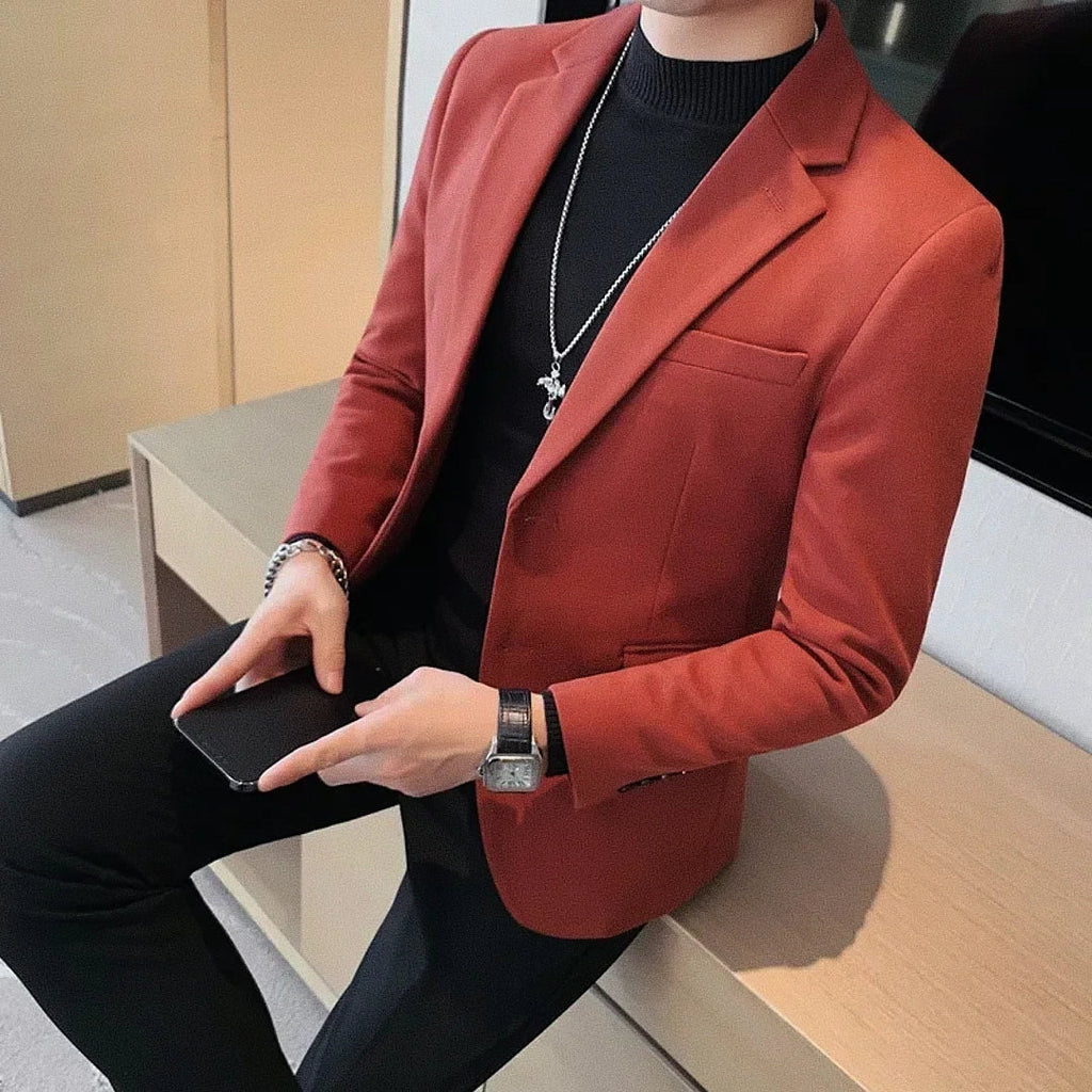 Men's Blazer With Notch Lapel Relaxed Fit | Relvorn