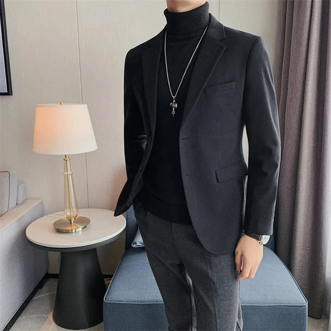 Men's Blazer With Notch Lapel Relaxed Fit | Relvorn