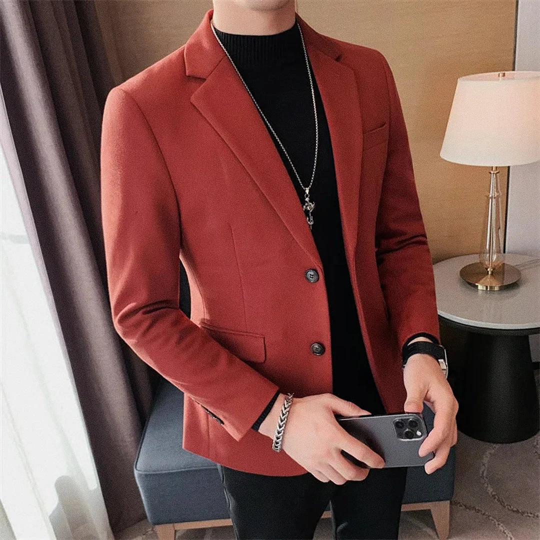 Men's Blazer With Notch Lapel Relaxed Fit | Relvorn