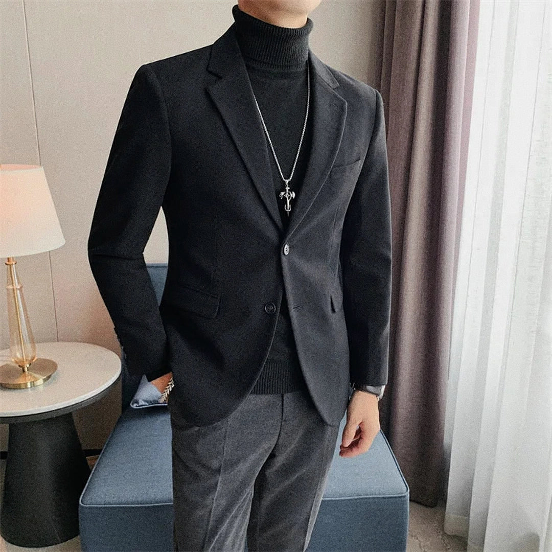 Men's Blazer With Notch Lapel Relaxed Fit | Relvorn