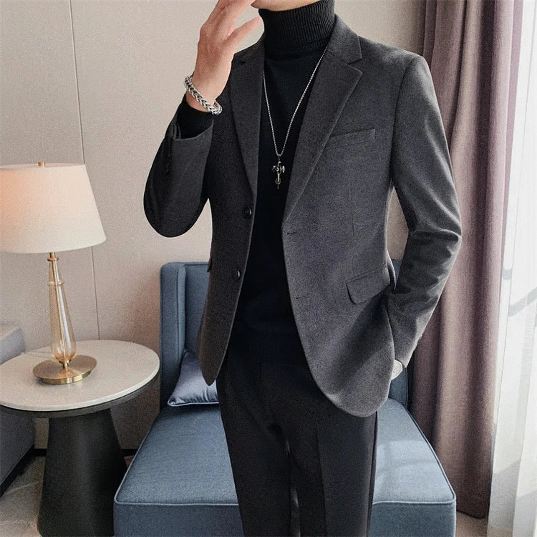 Men's Blazer With Notch Lapel Relaxed Fit | Relvorn