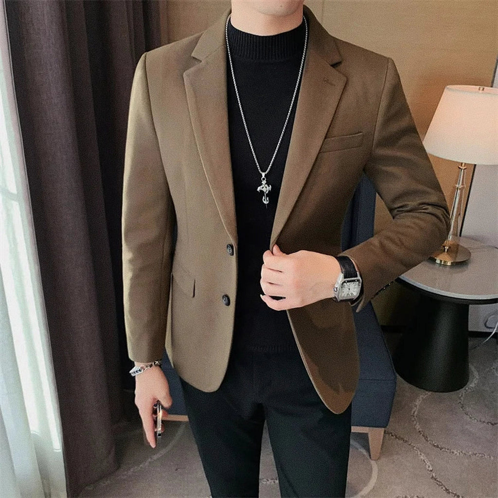 Men's Blazer With Notch Lapel Relaxed Fit | Relvorn