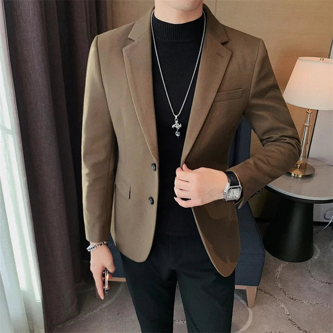 Men's Blazer With Notch Lapel Relaxed Fit | Relvorn