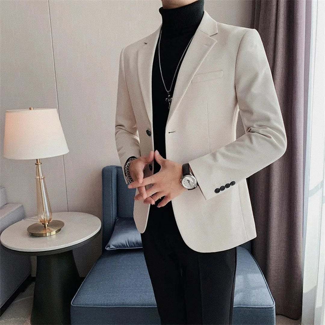 Men's Blazer With Notch Lapel Relaxed Fit | Relvorn