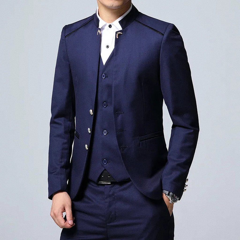 Men's Slim Fit Blazer With Collar Mandarim | Relvorn