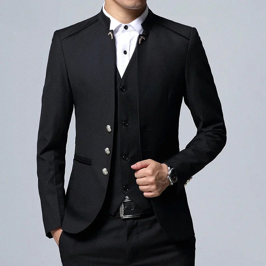 Men's Slim Fit Blazer With Collar Mandarim | Relvorn