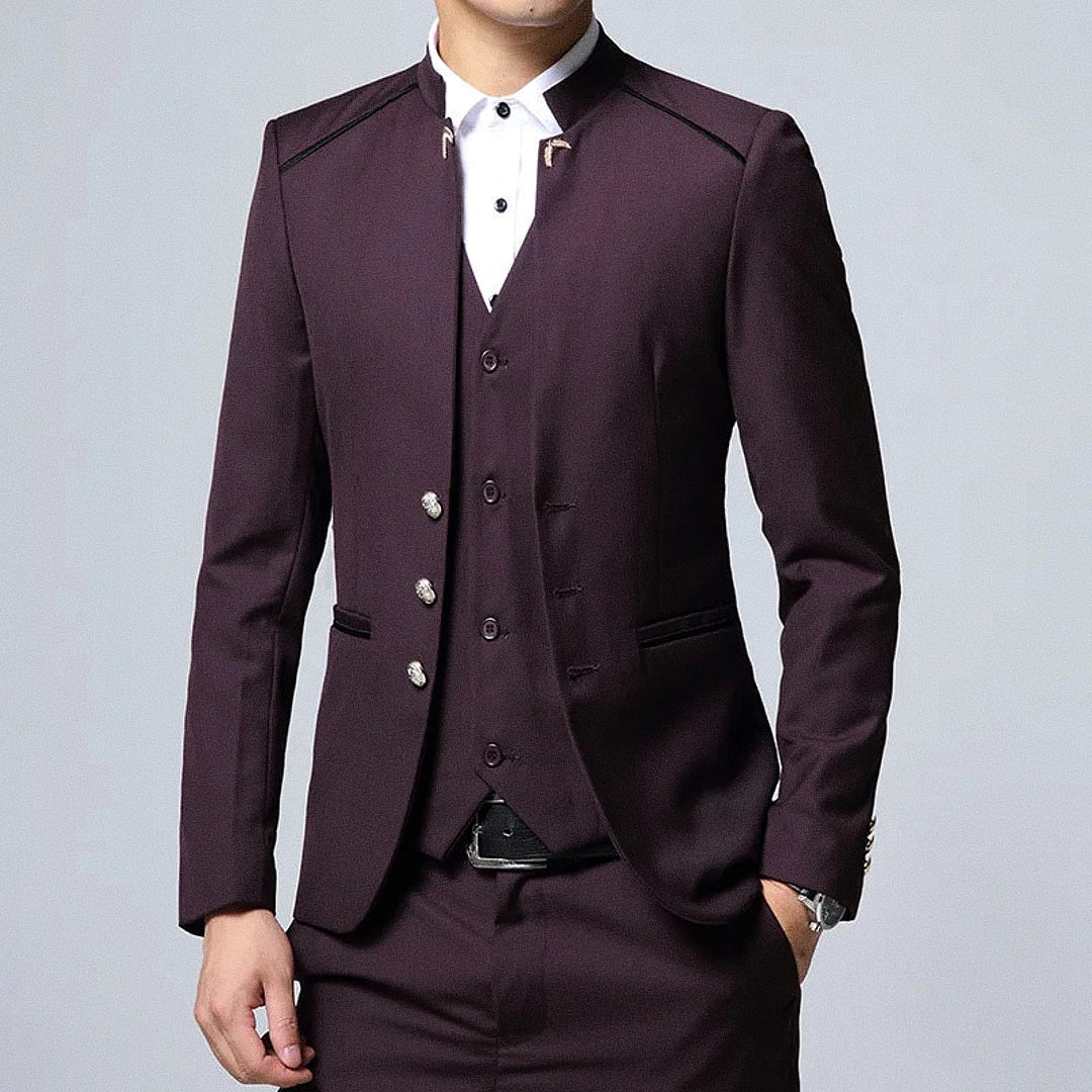 Men's Slim Fit Blazer With Collar Mandarim | Relvorn