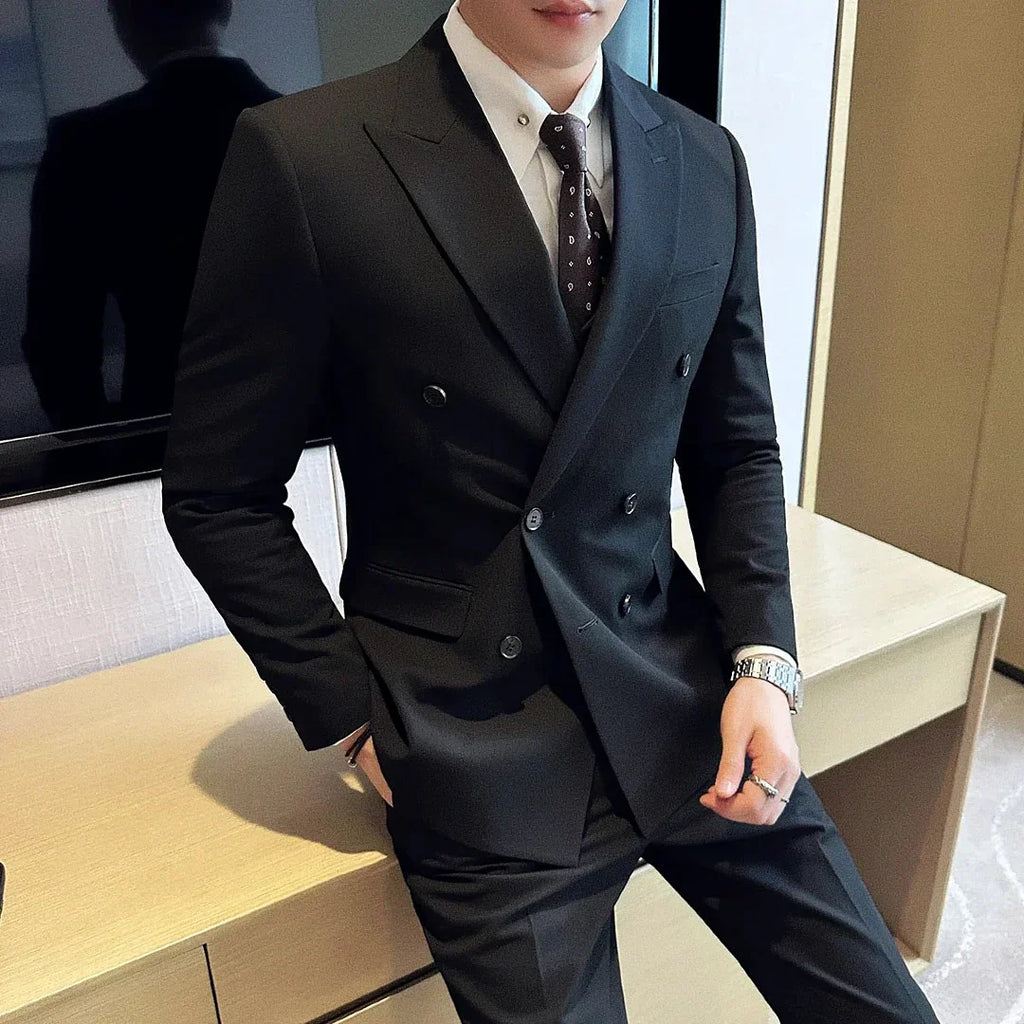 Men's Double-Breasted Blazer F015 | Relvorn