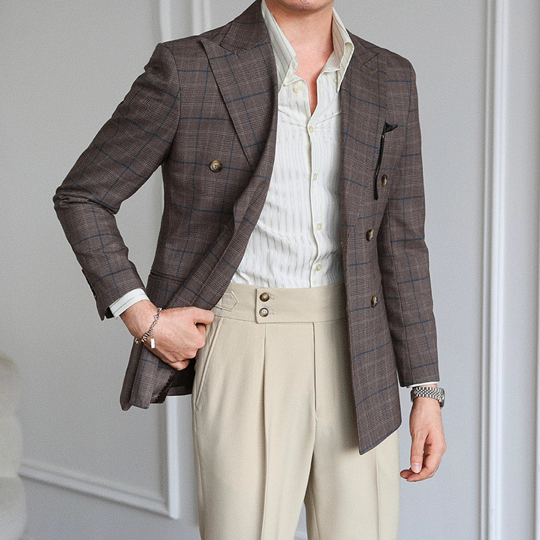 Men's Double-Breasted Blazer F004 | Relvorn