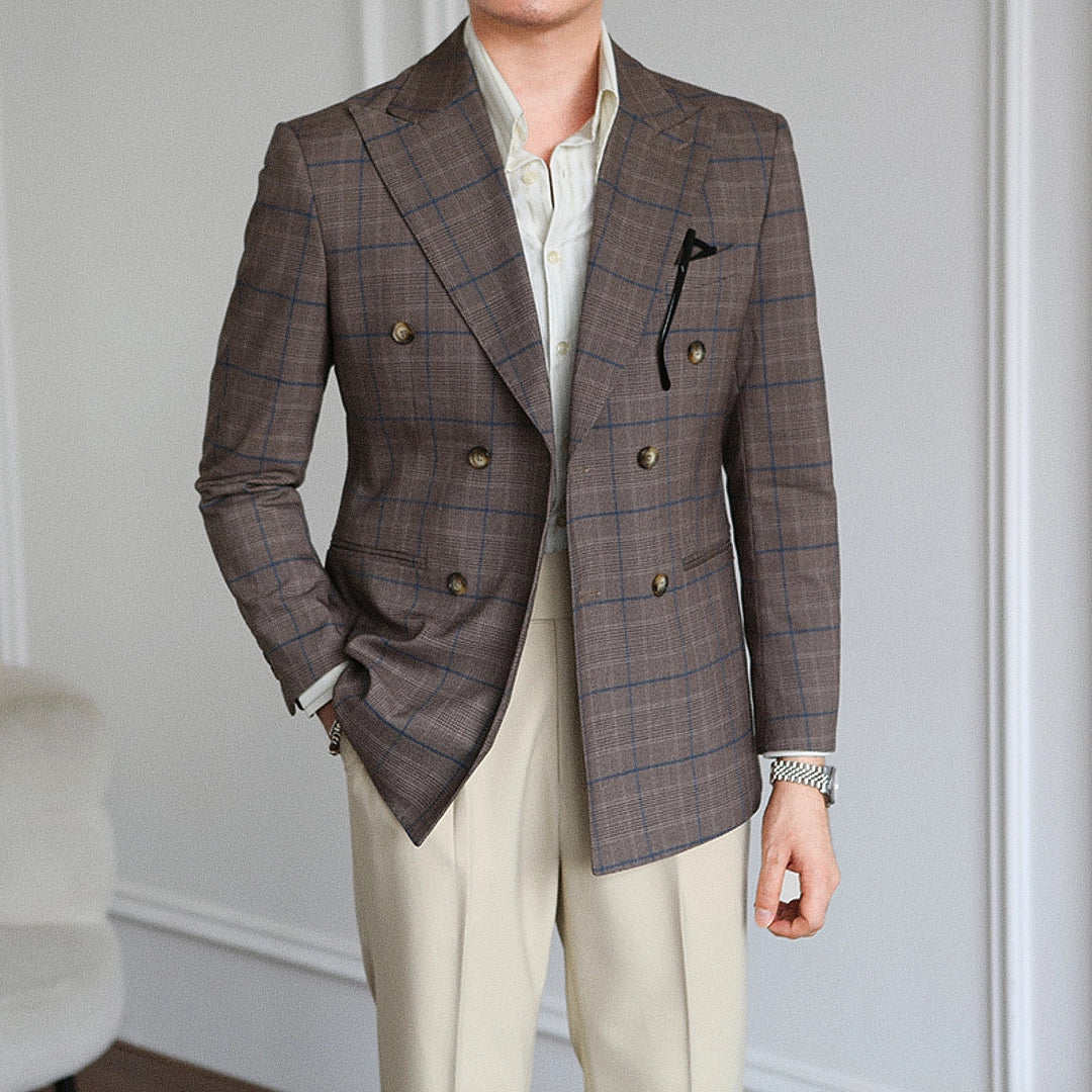 Men's Double-Breasted Blazer F004 | Relvorn