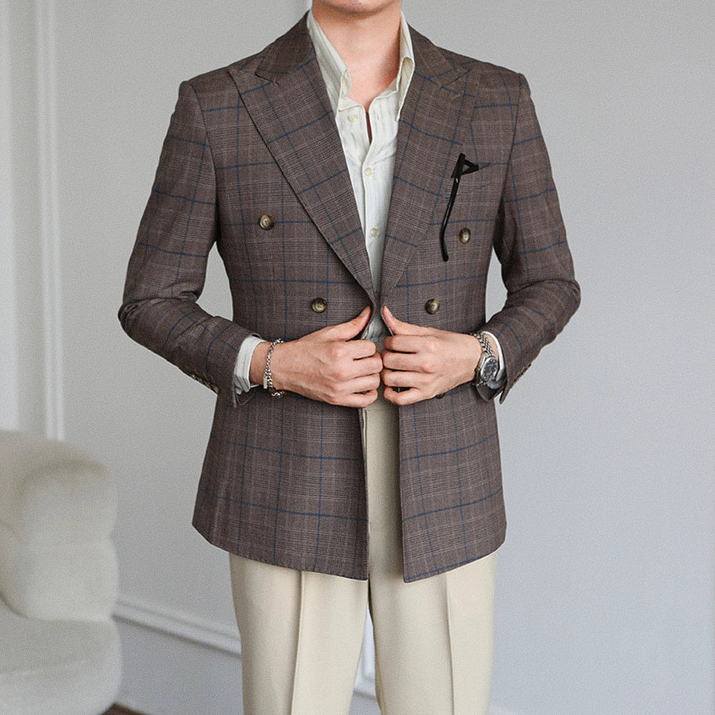 Men's Double-Breasted Blazer F004 | Relvorn