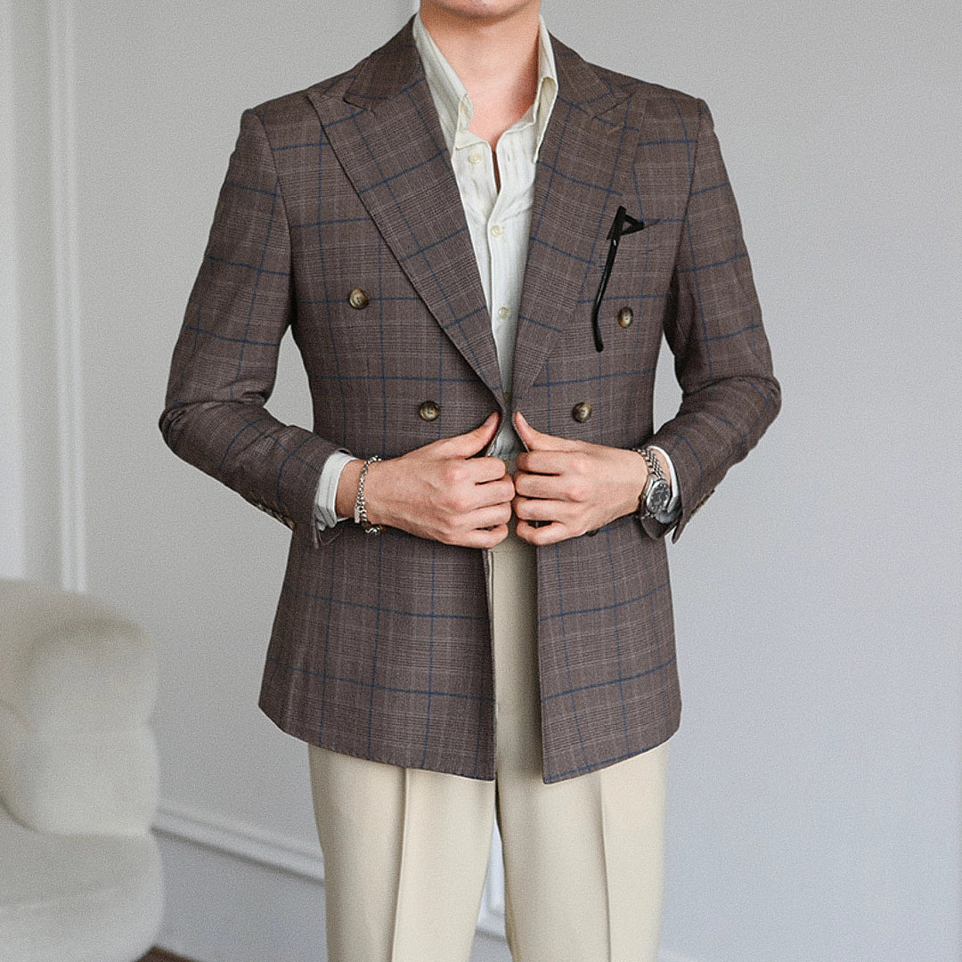 Men's Double-Breasted Blazer F004 | Relvorn