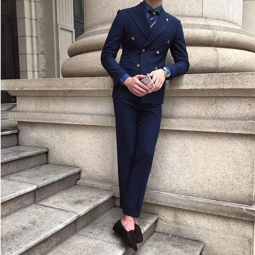Men's Double-Breasted Blazer F008 | Relvorn