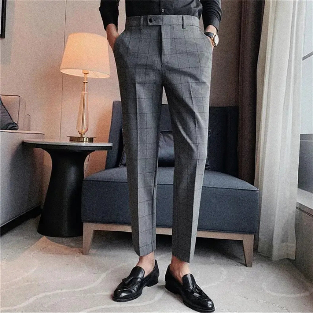 Men's Gurkha Checked Tailored Trousers | Relvorn