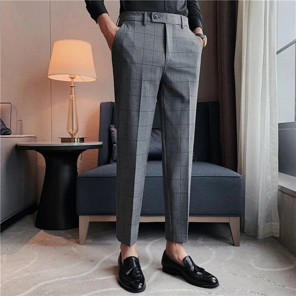 Men's Gurkha Checked Tailored Trousers | Relvorn