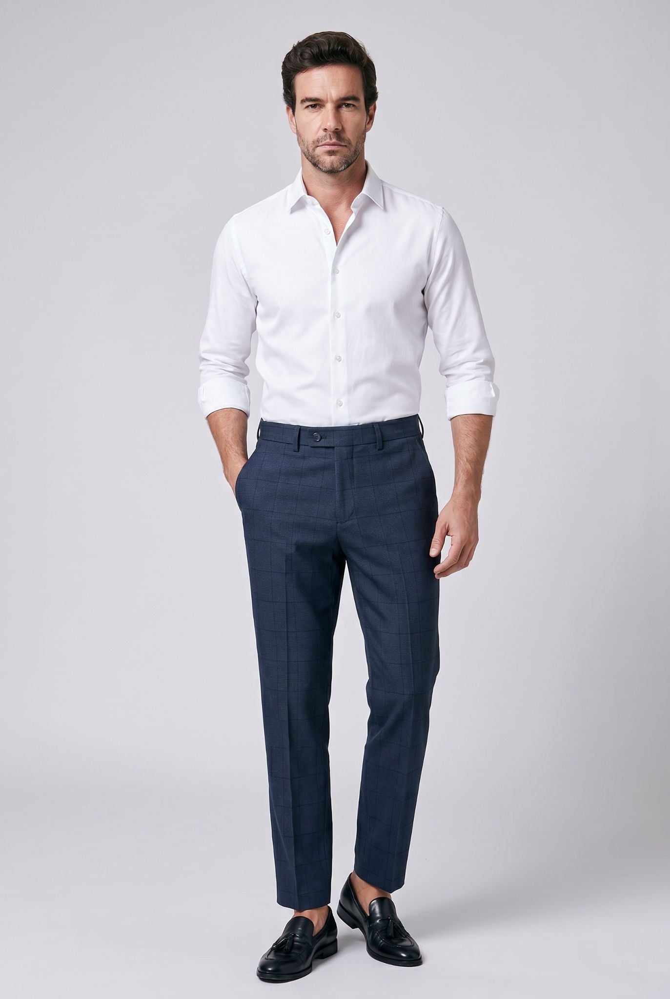 Men's Gurkha Checked Tailored Trousers | Relvorn
