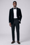 Men's Polyviscose Satin-finish Black Tailored Trousers | Relvorn
