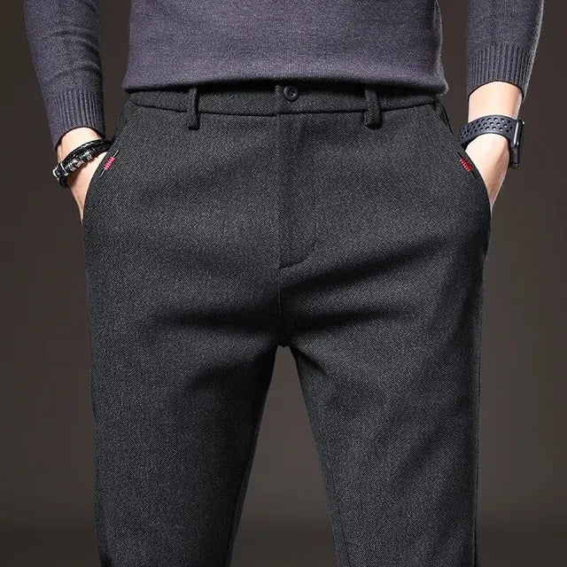 Men's Cotton and Elastane Tailored Trousers | Relvorn