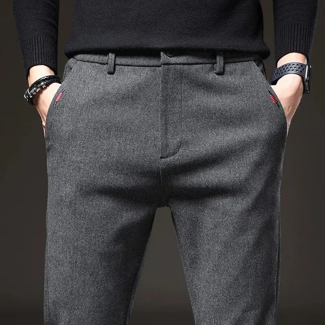 Men's Cotton and Elastane Tailored Trousers | Relvorn