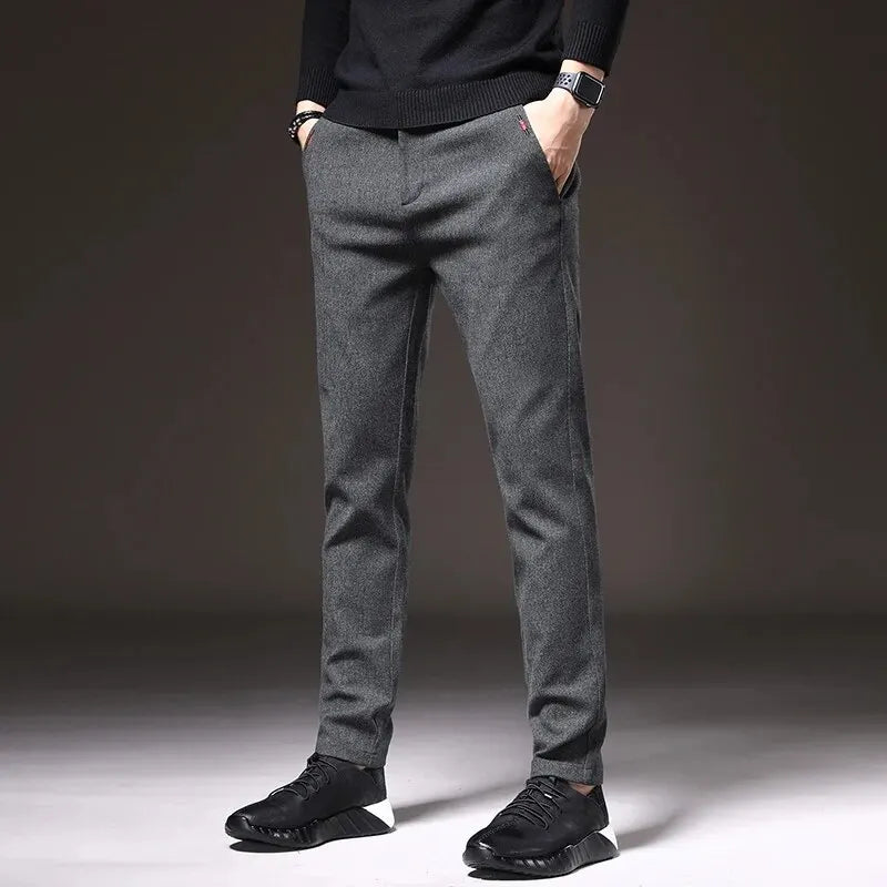 Men's Cotton and Elastane Tailored Trousers | Relvorn