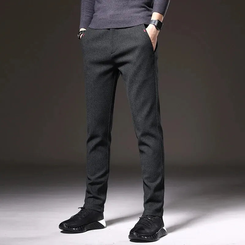 Men's Cotton and Elastane Tailored Trousers | Relvorn