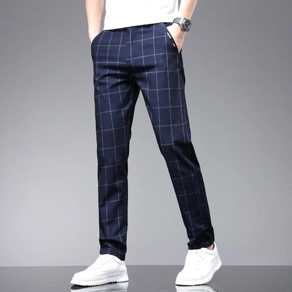 Men's Checked Tailored Trousers | Relvorn