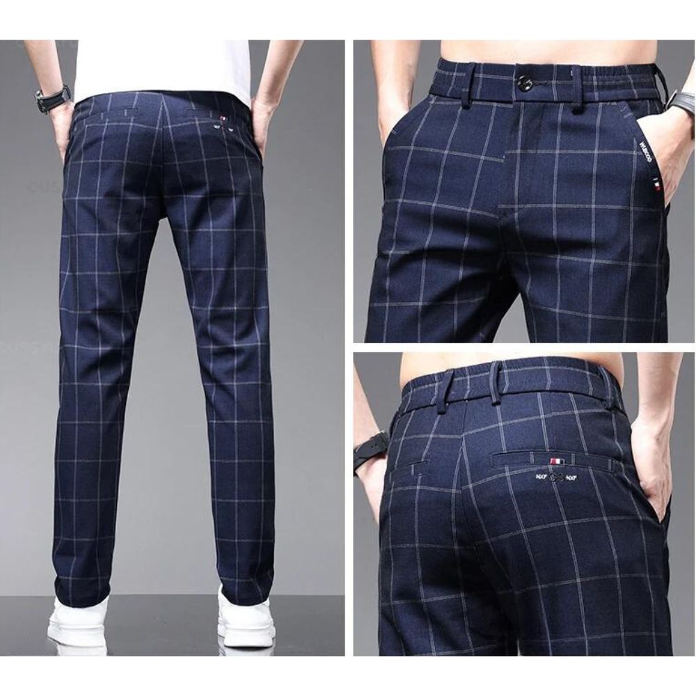 Men's Checked Tailored Trousers | Relvorn