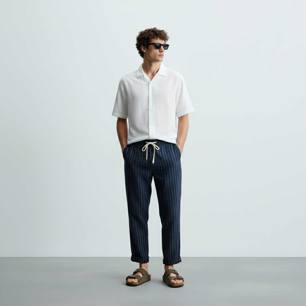 Men's Cassis Linen Trousers | Relvorn