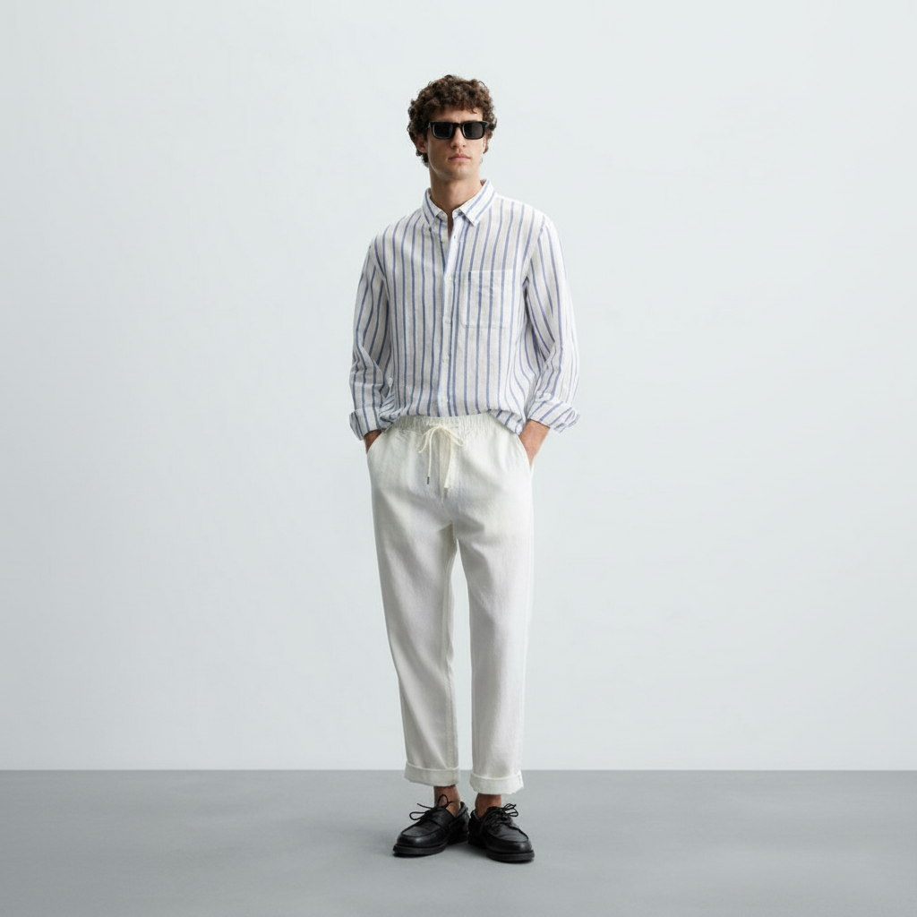 Men's Santorini Linen Trousers | Relvorn