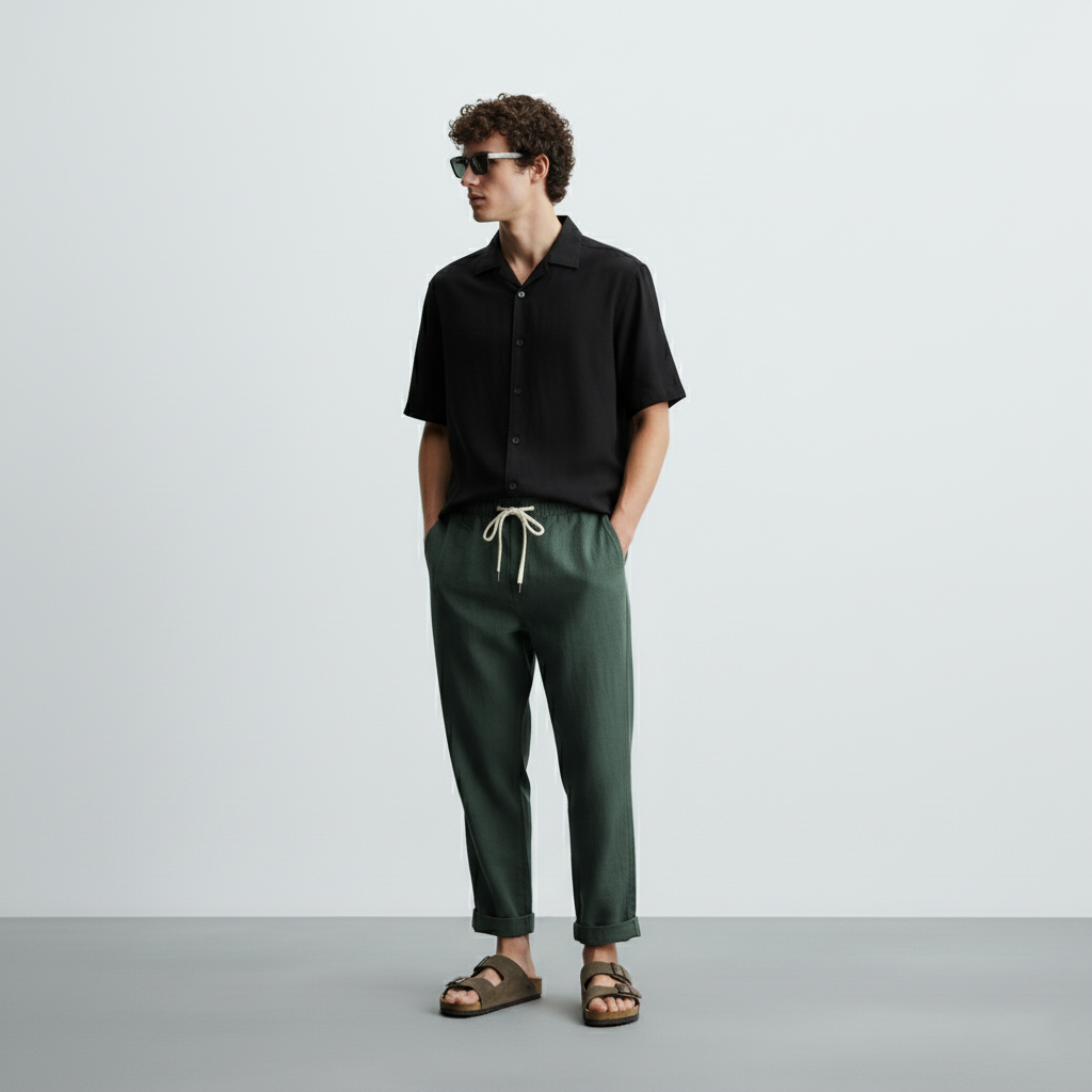 Men's Ischia Linen Trousers | Relvorn
