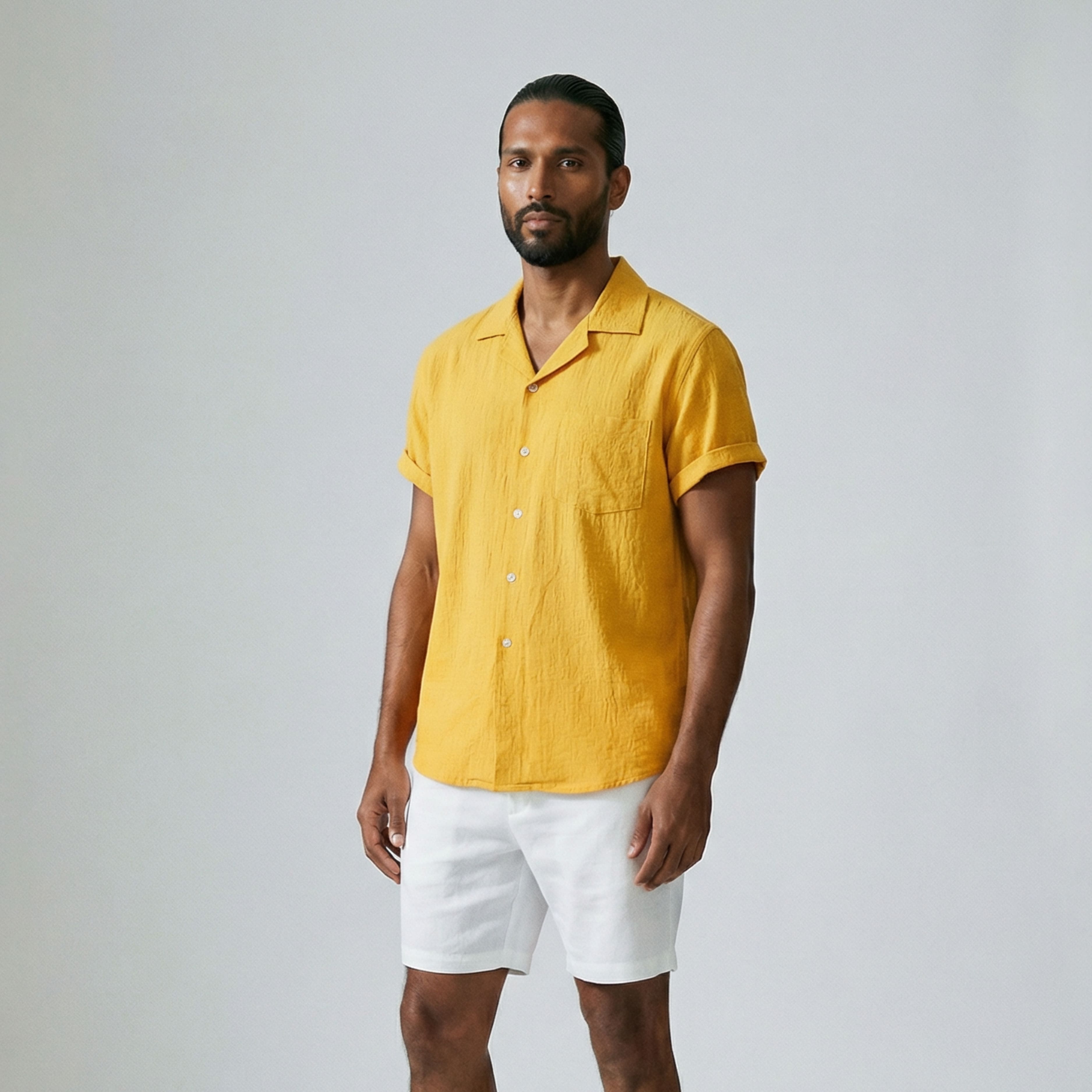 Men's Resort Collar Linen Shirt | Relvorn