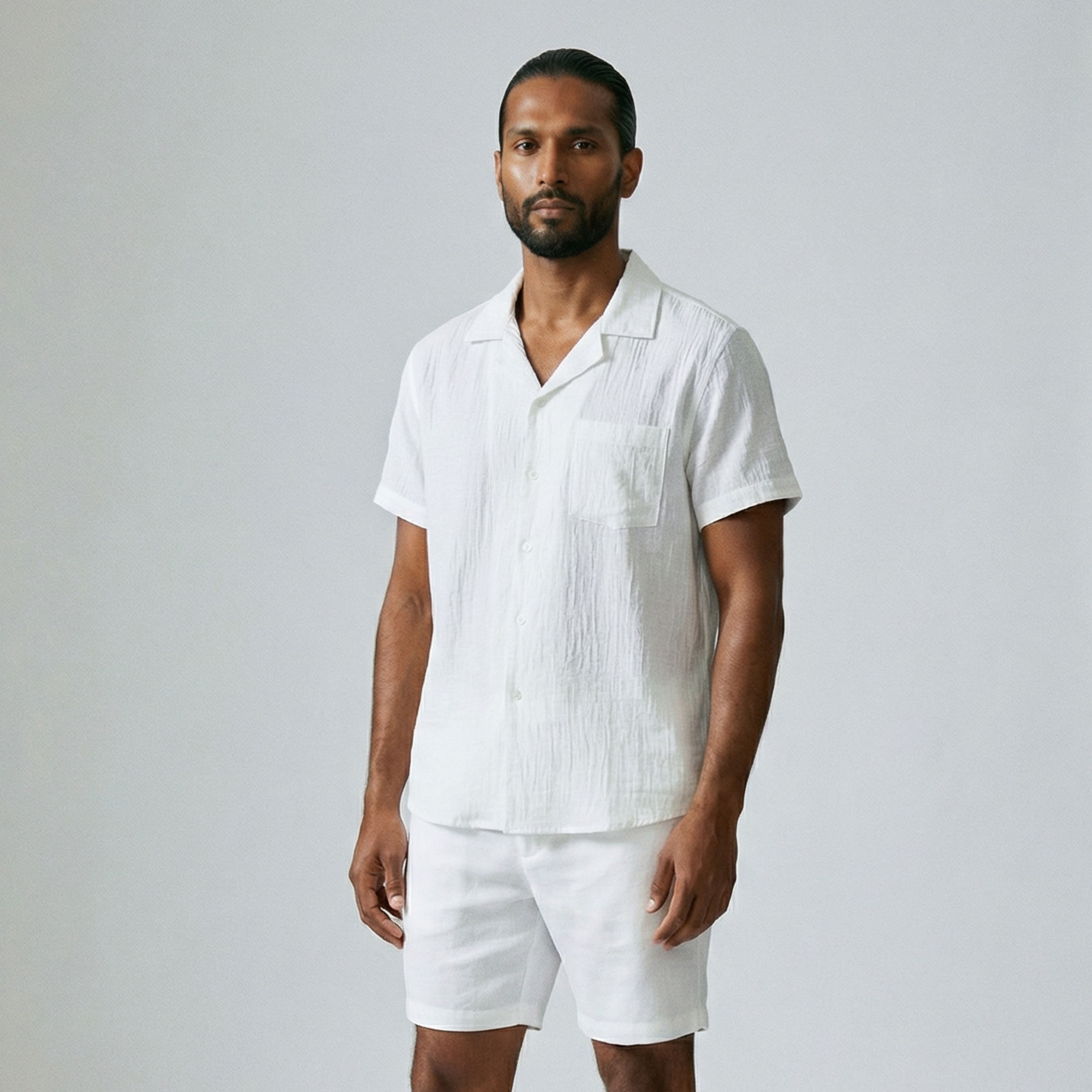 Men's Resort Collar Linen Shirt | Relvorn