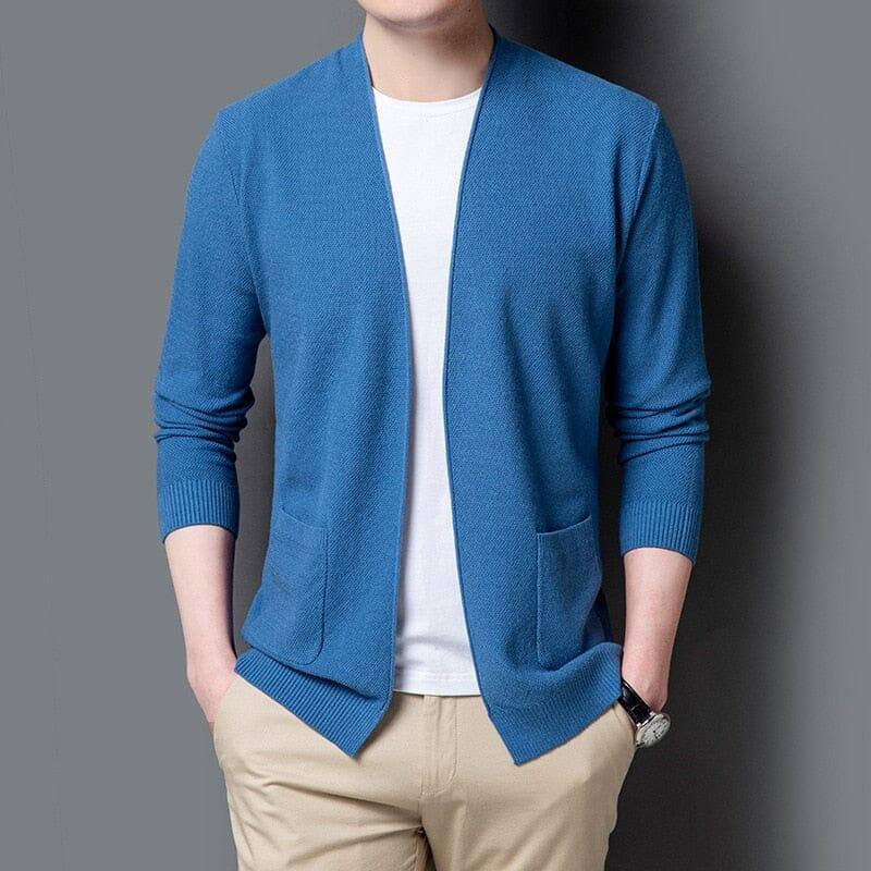 Cardigan Basique en Maille Coupe Droite Homme | Relvorn