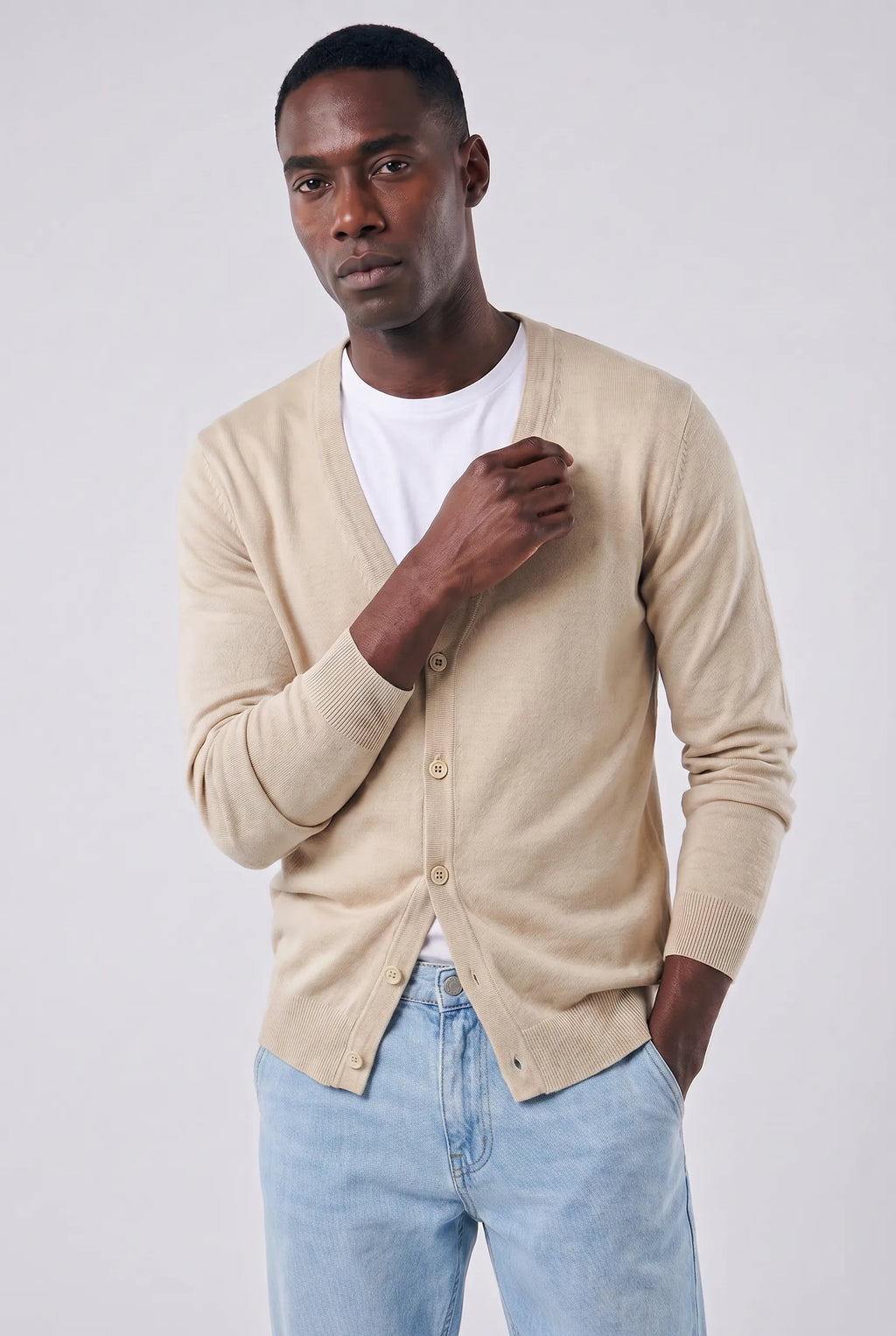 Cardigan Léger Décontracté Col V Homme | Relvorn