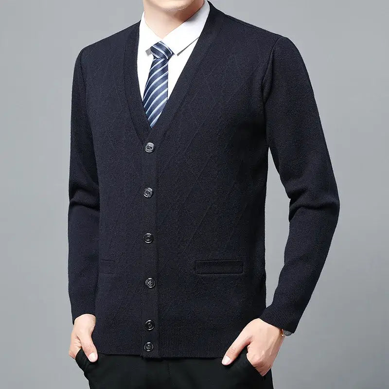 Men's Executive Argyle with V-neck Cardigan | Relvorn