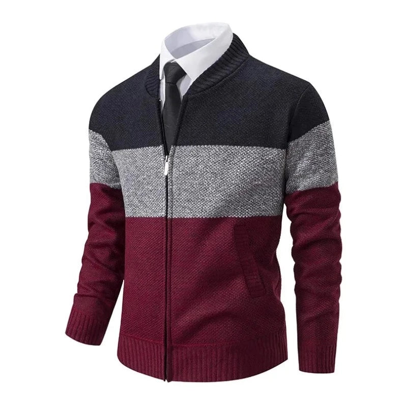 Men's Lightweight Knit Cardigan with Central Zip Logan Cardigan | Relvorn