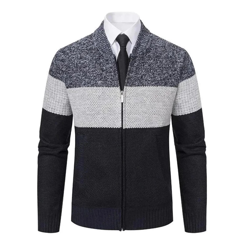 Men's Lightweight Knit Cardigan with Central Zip Logan Cardigan | Relvorn