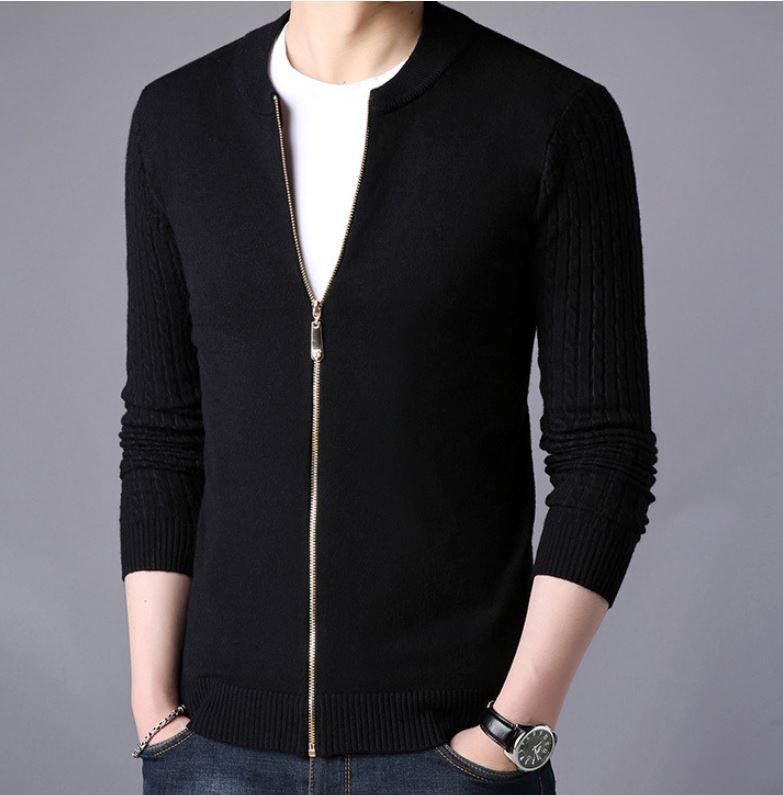 Men's Wool with Central Zip Cardigan | Relvorn