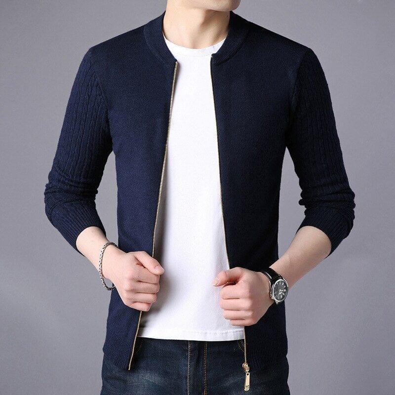 Men's Wool with Central Zip Cardigan | Relvorn
