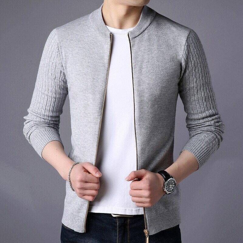 Men's Wool with Central Zip Cardigan | Relvorn