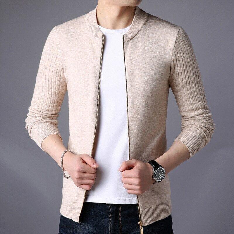 Men's Wool with Central Zip Cardigan | Relvorn