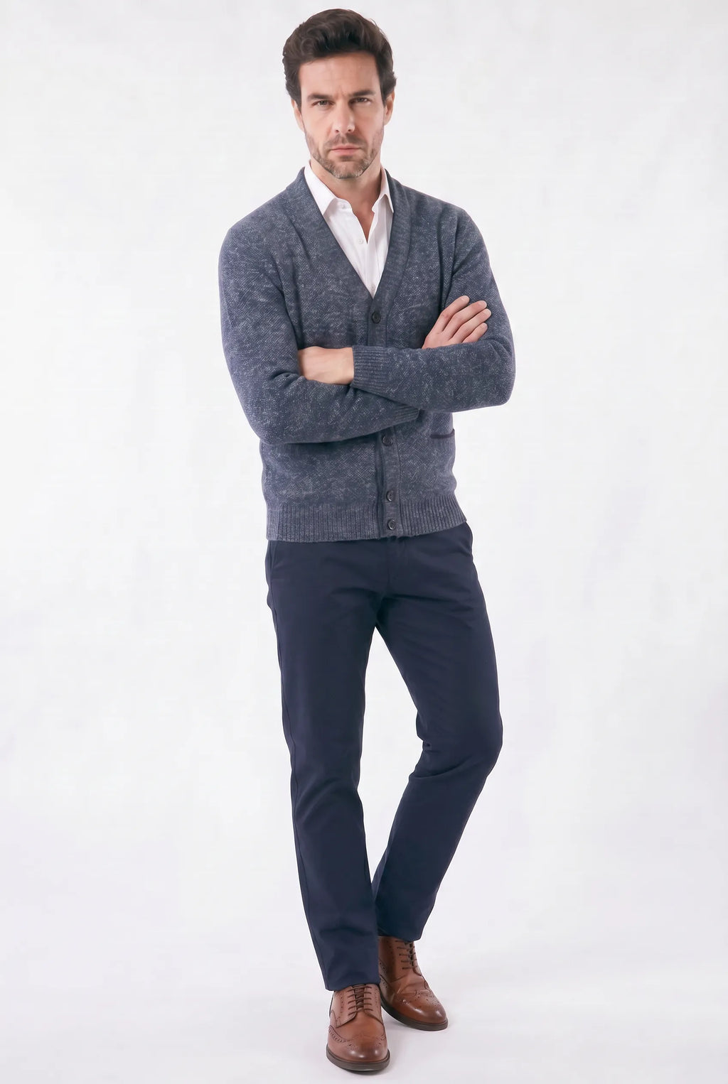 Men's Formal Slim Fit V-neck Cardigan | Relvorn