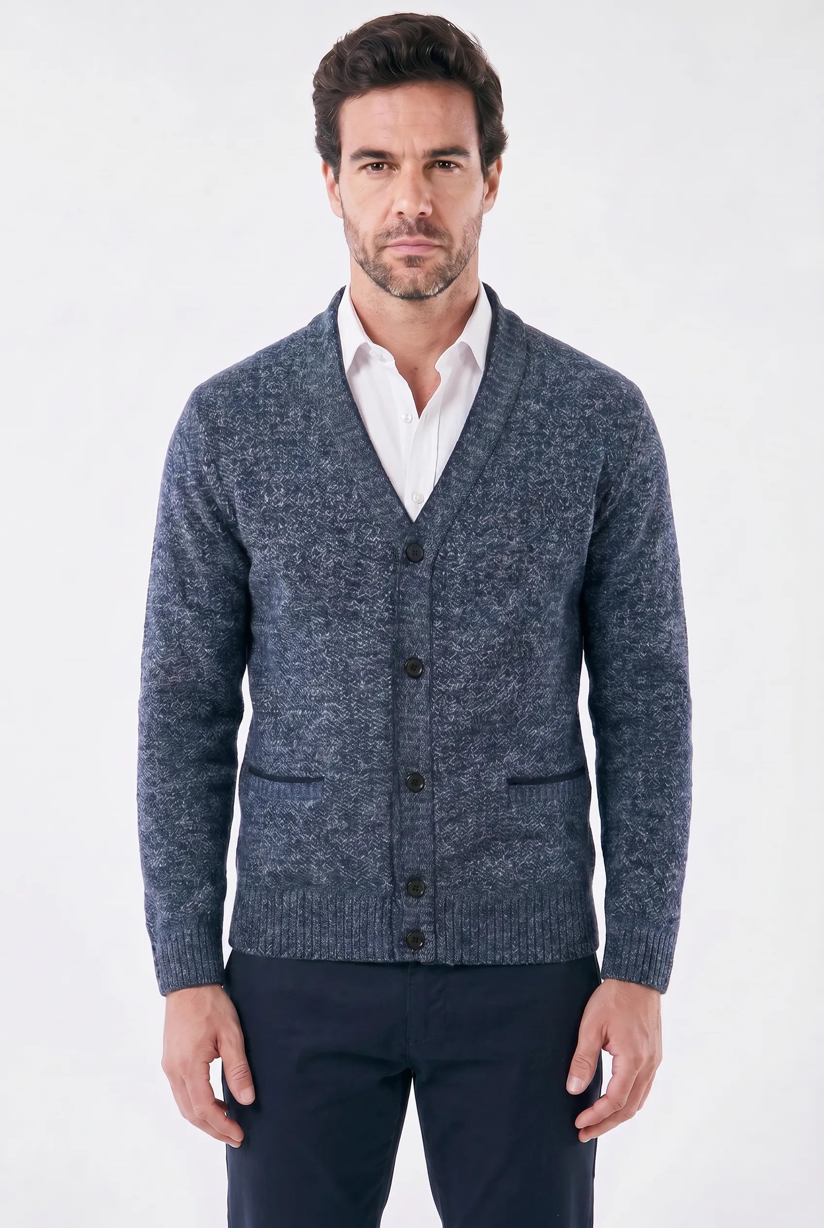 Men's Formal Slim Fit V-neck Cardigan | Relvorn